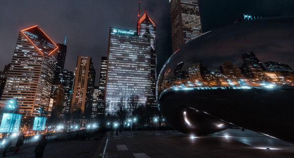 utsikt över Chicagos silhuett